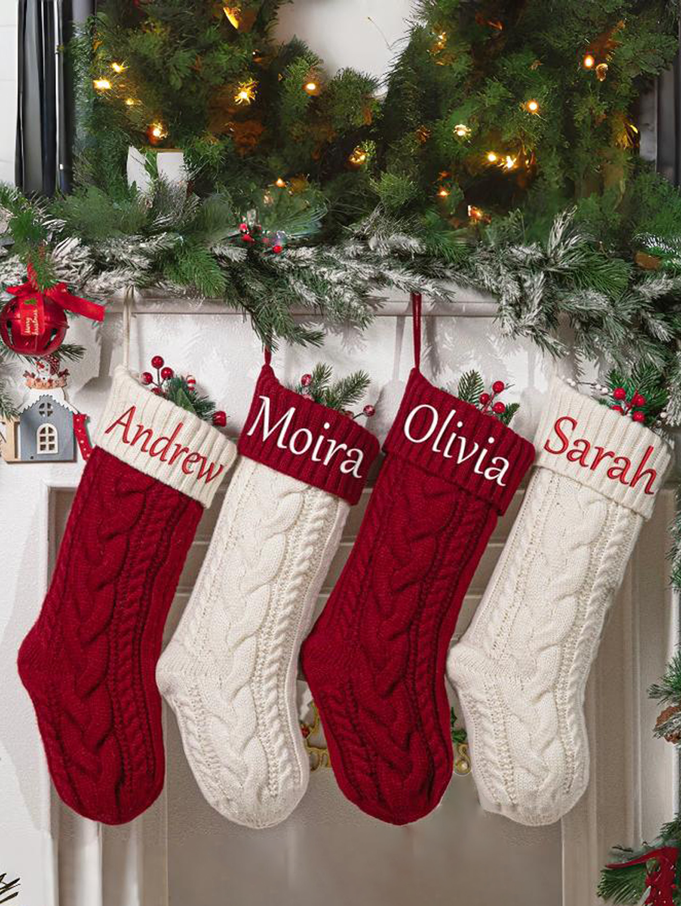 Personalized Embroidered Christmas Knit Stockings